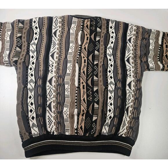 VTG 80s Cotton Traders 3D Chunky Knit Sweater XL Coogi Supreme Palace Atmos - Picture 8 of 9